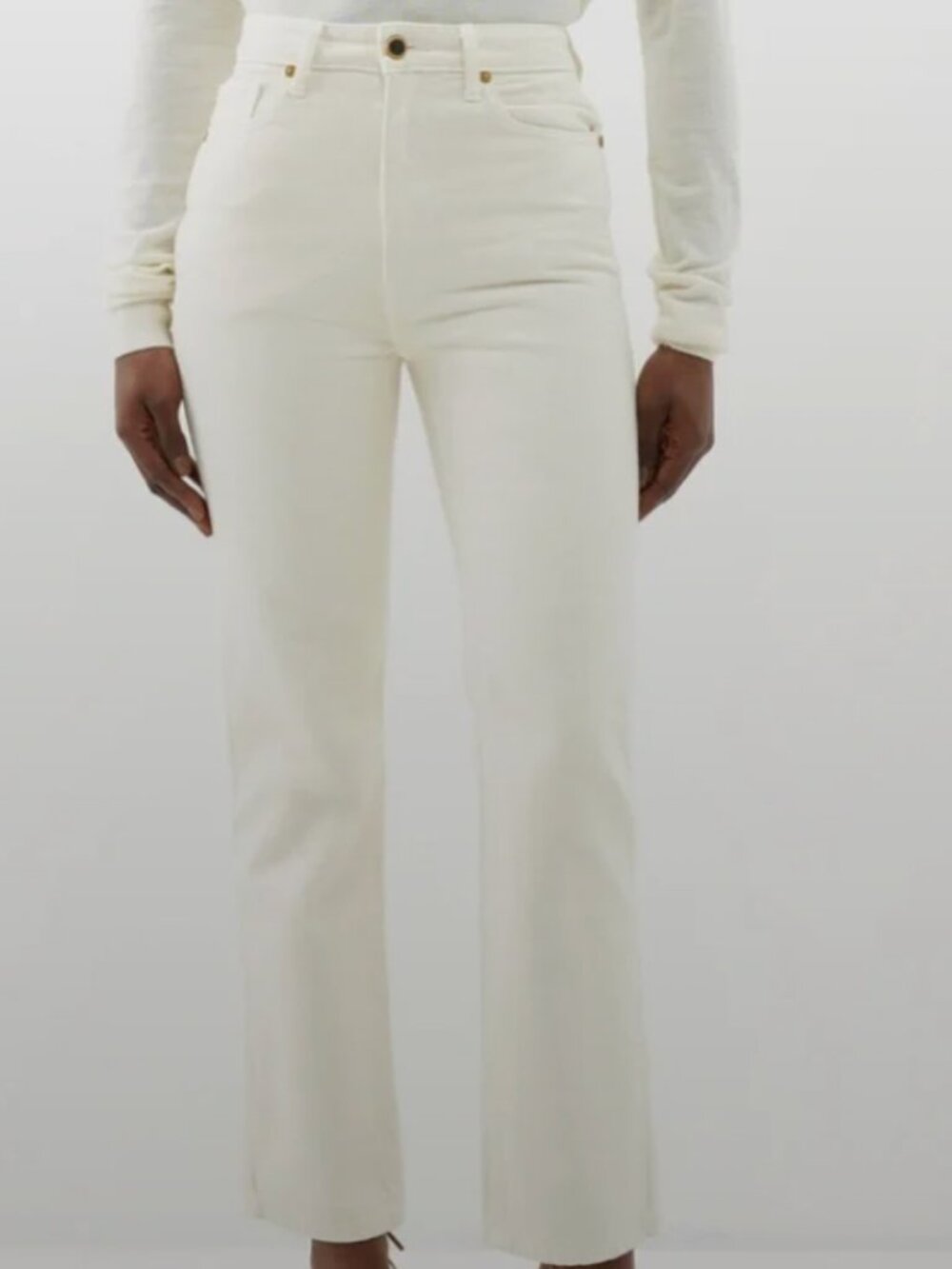 KHAITE | ABIGAIL | Straight leg off white / cream denim pants | 26 (BRAND NEW)